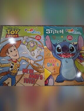 Set Of 2 New Disney Paint With Water Books